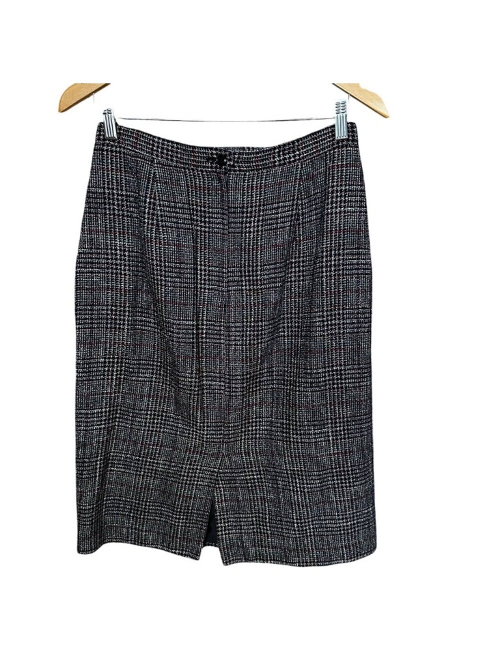 Vintage 80s En Avance Glen Plaid Skirt Suit Double Breasted Tweed Size 11/12 - Picture 7 of 8